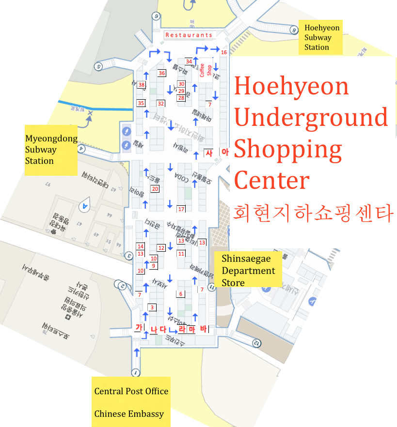 A Map of the Hoehyeon underground arcade