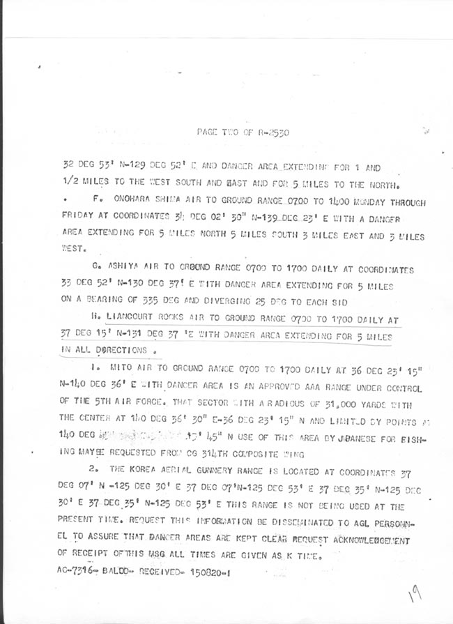 June 1948 update on bombing ranges.