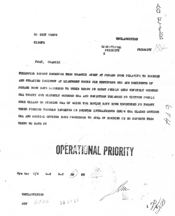 Radio message dated 6/15/48