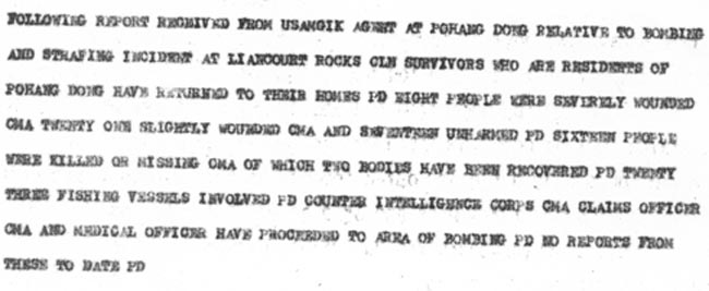 Radio message dated 6/15/48.