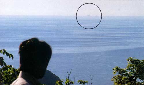 Dokdo, as seen from Ullungdo